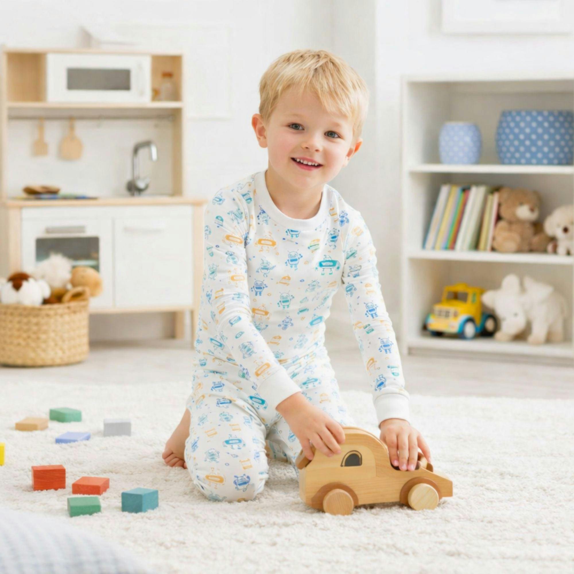 Organic Kids Pajamas - Robots