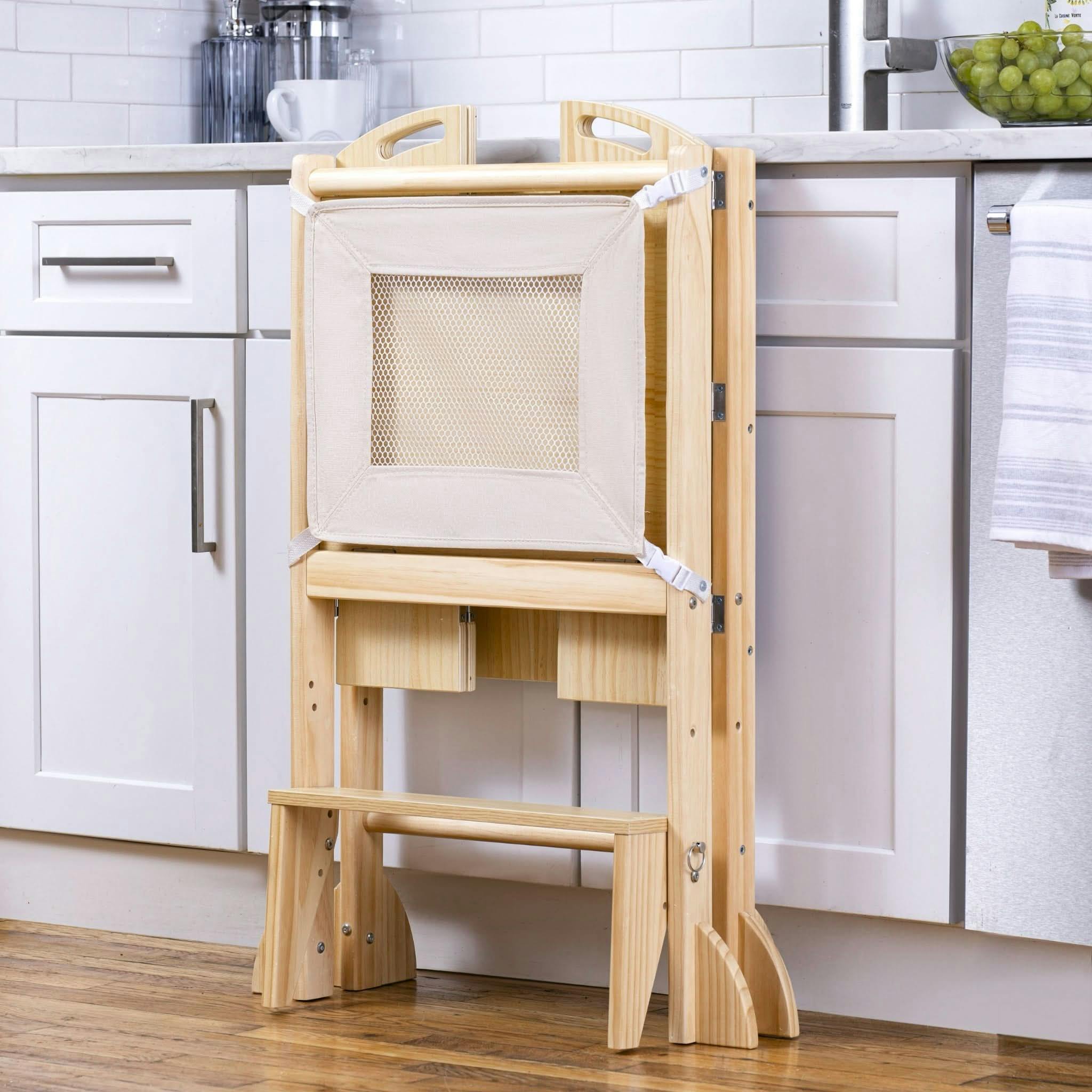 Laurel 4-in-1 Foldable Toddler Tower with Slide and Chalkboard
