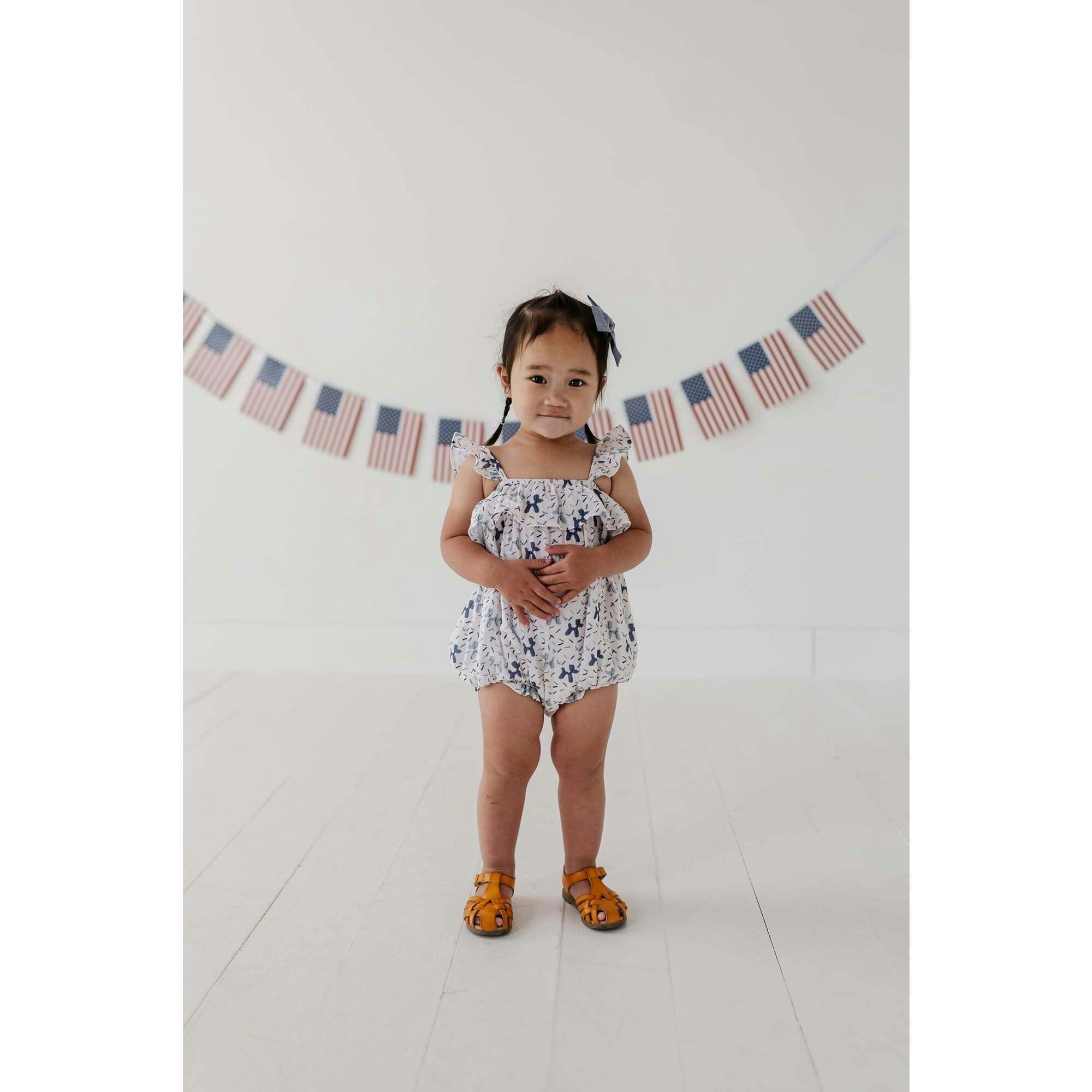 Gauze Bubble Romper Harbor Blue
