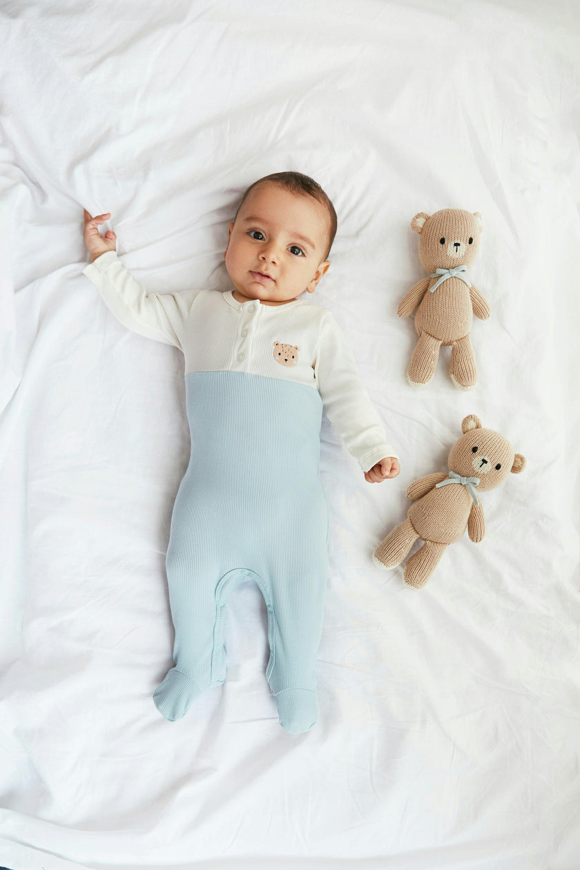 The Baby bear 8.5" Beige & Light blue