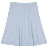 Cotton Spandex Midi Length Panel Skirt