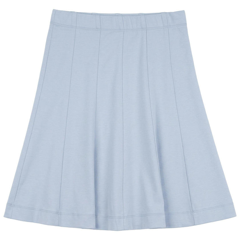 Cotton Spandex Midi Length Panel Skirt