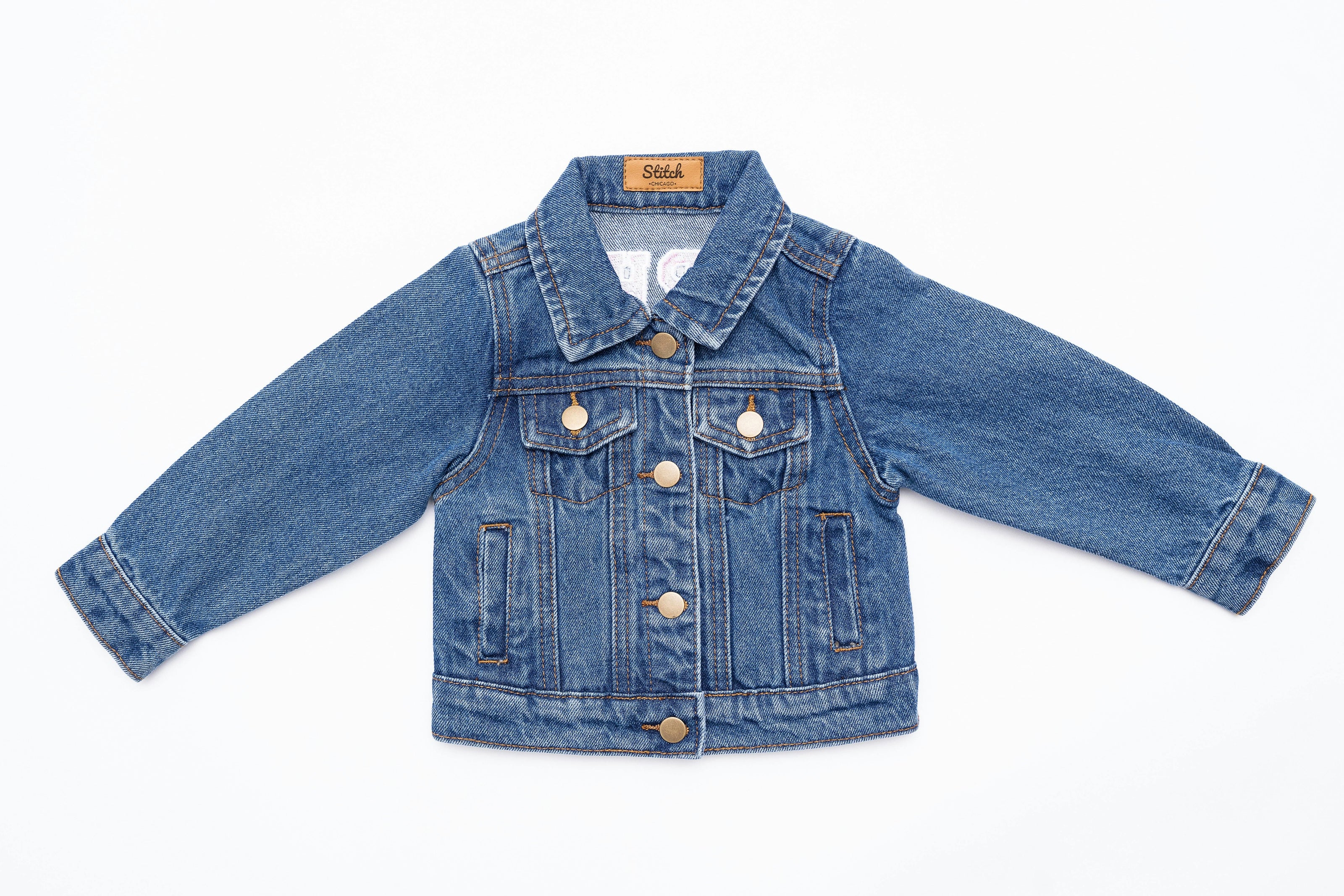 Custom Embroidered Washed Denim Jacket
