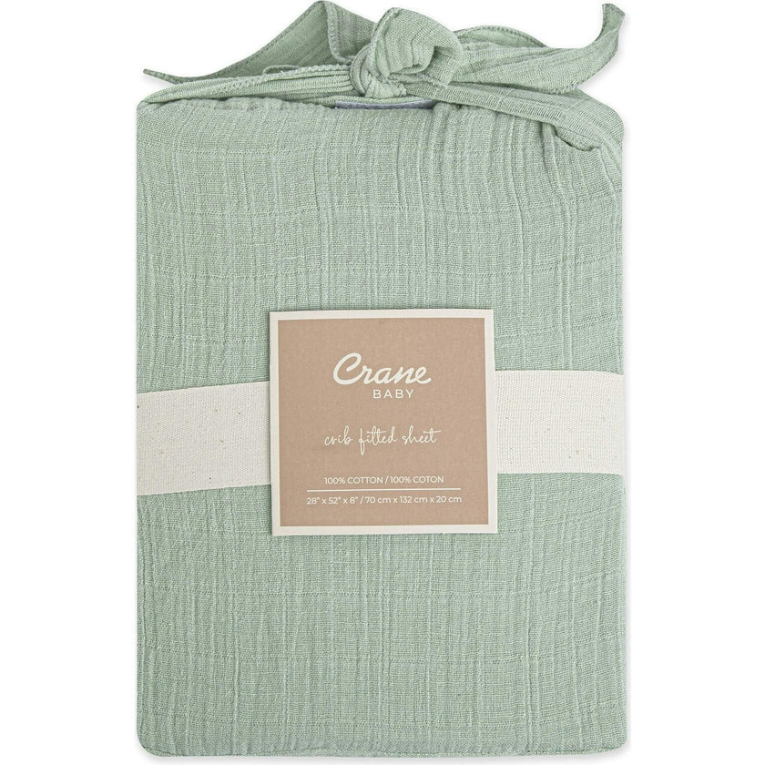 Muslin Fitted Crib Sheet (Evergreen)