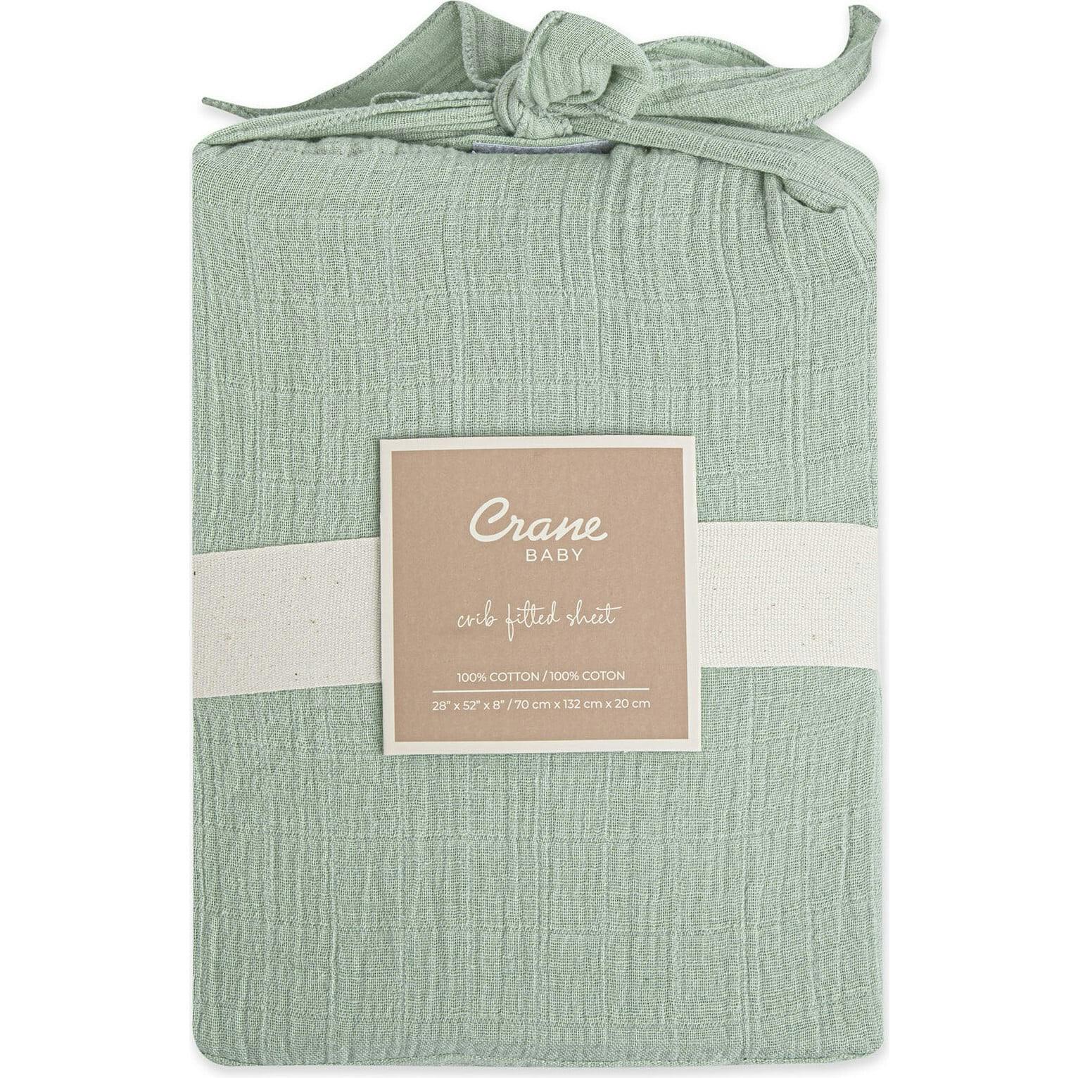 Muslin Fitted Crib Sheet (Evergreen)