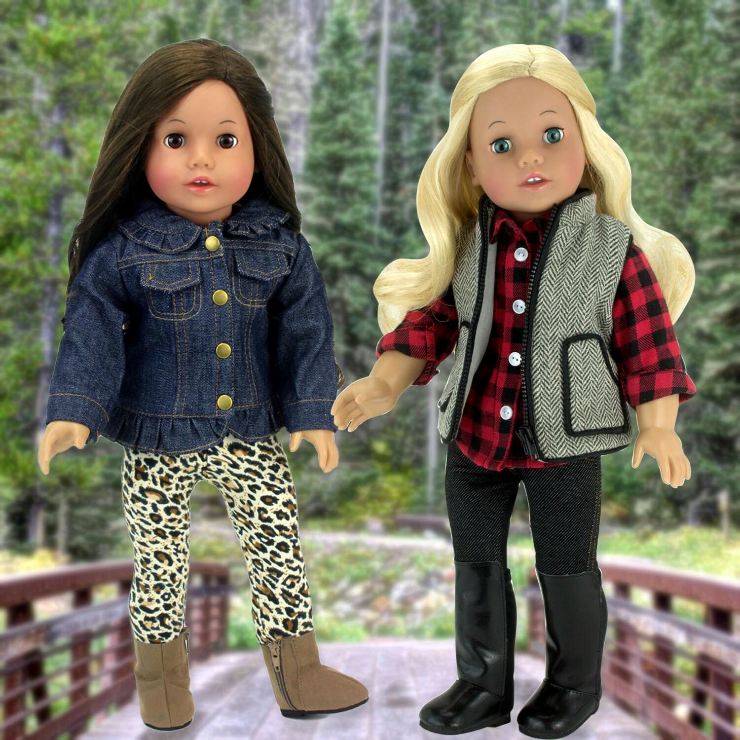 18'' Doll Ruffle Denim Jean Jacket