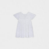 Flora Baby Dress , White Flower Embroidery