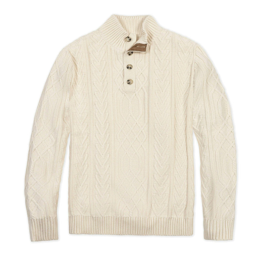 Organic Mock Neck Cable Sweater