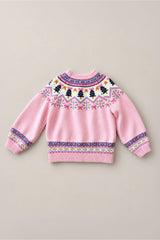 Mini Melody Sweater in Marzipan Pink Fair Isle