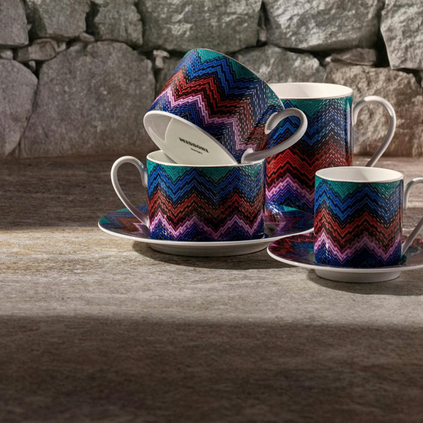 Coffee Cup & Saucer STARLIGHT Set of 2 in Luxury Box - Ø 6 X H 6,1 Cm Cap. 12 Cl. - S.12 Cm