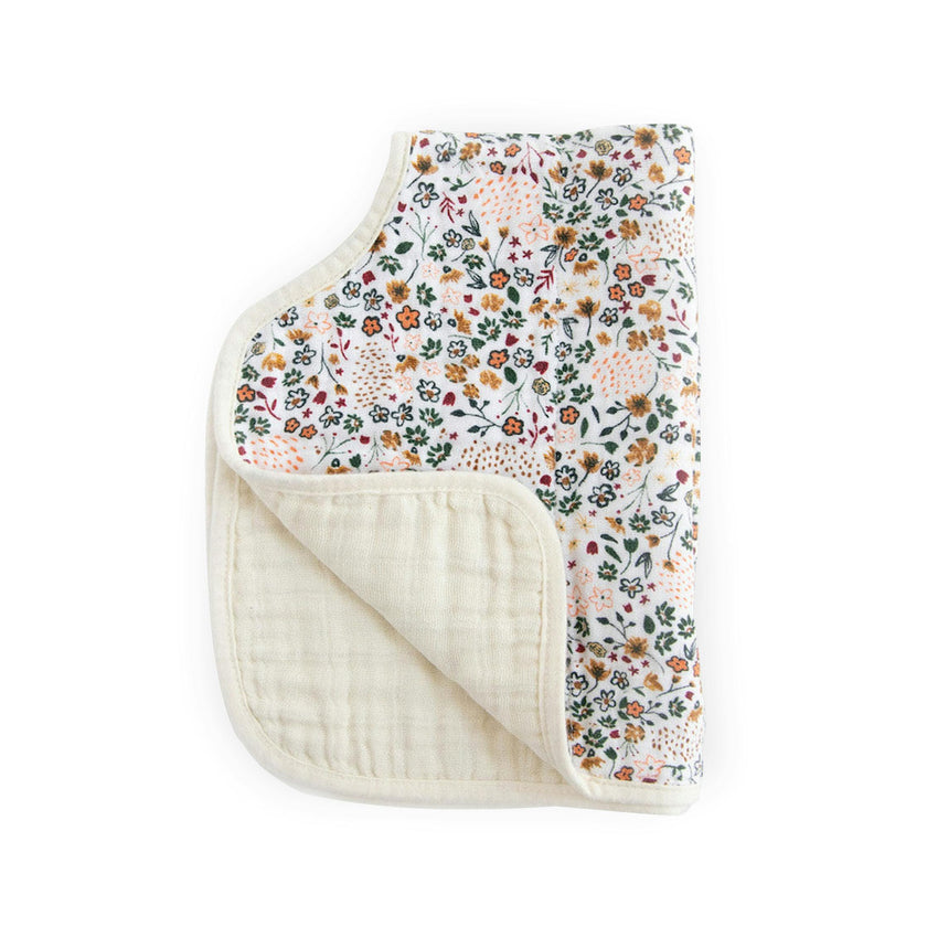 Cotton Muslin Burp Cloth - Pressed Petals