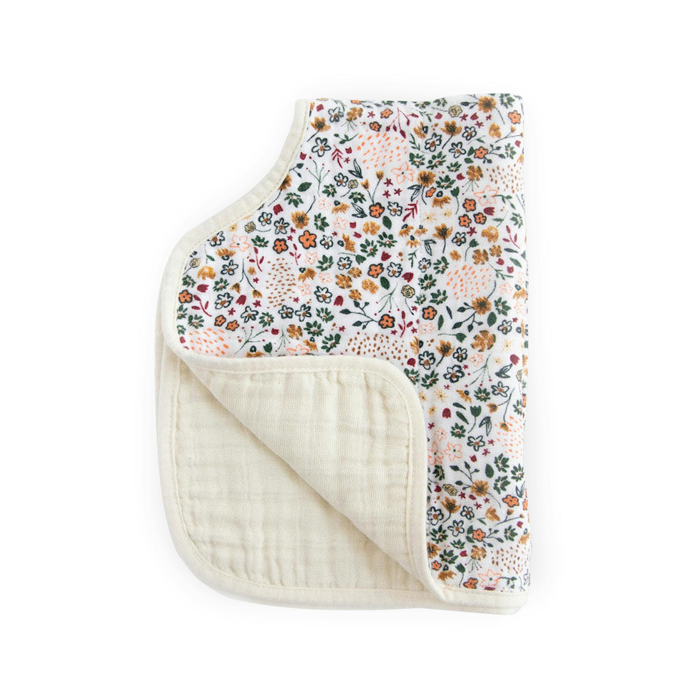 Cotton Muslin Burp Cloth - Pressed Petals