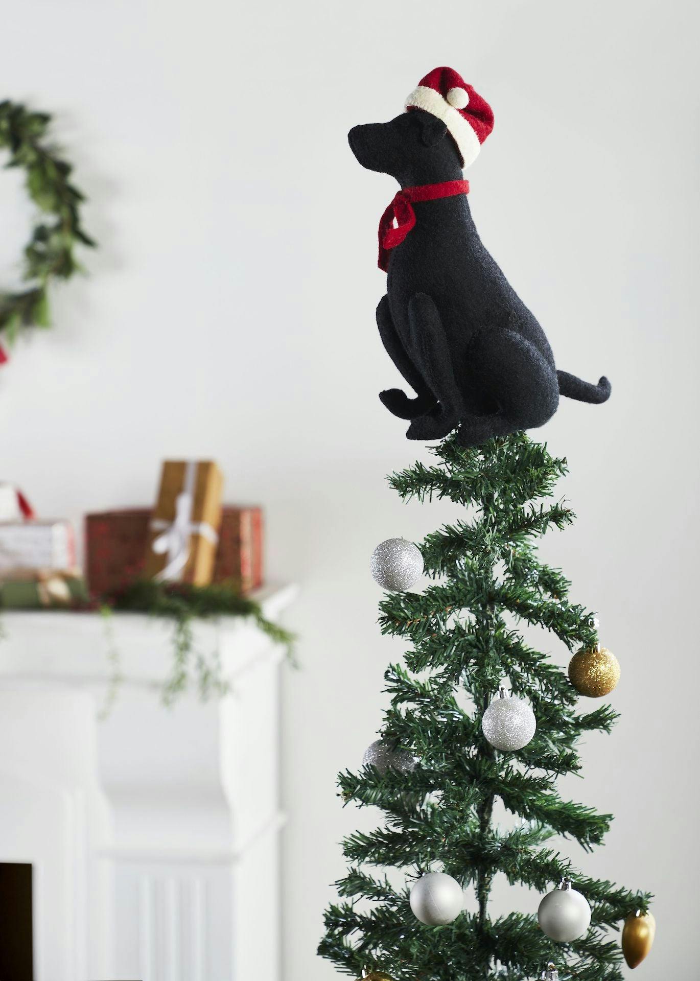 Lab Santa Hat Christmas Tree Topper Hand Felted Wool Arcadia Home