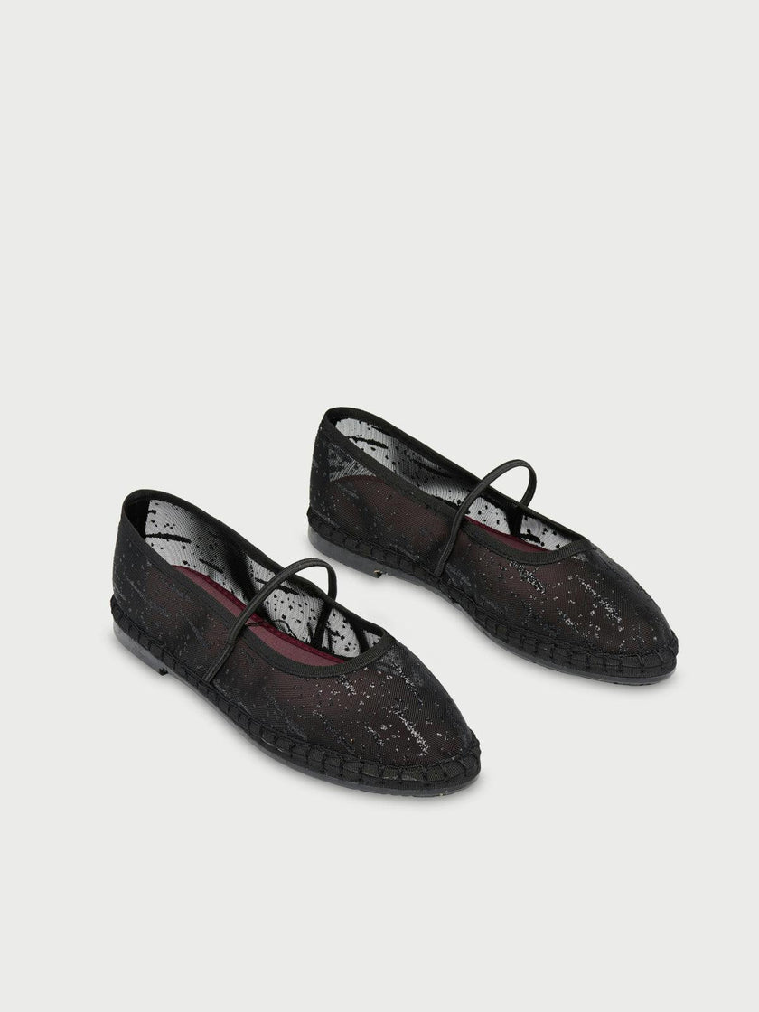 Celie Glitter Mesh Black