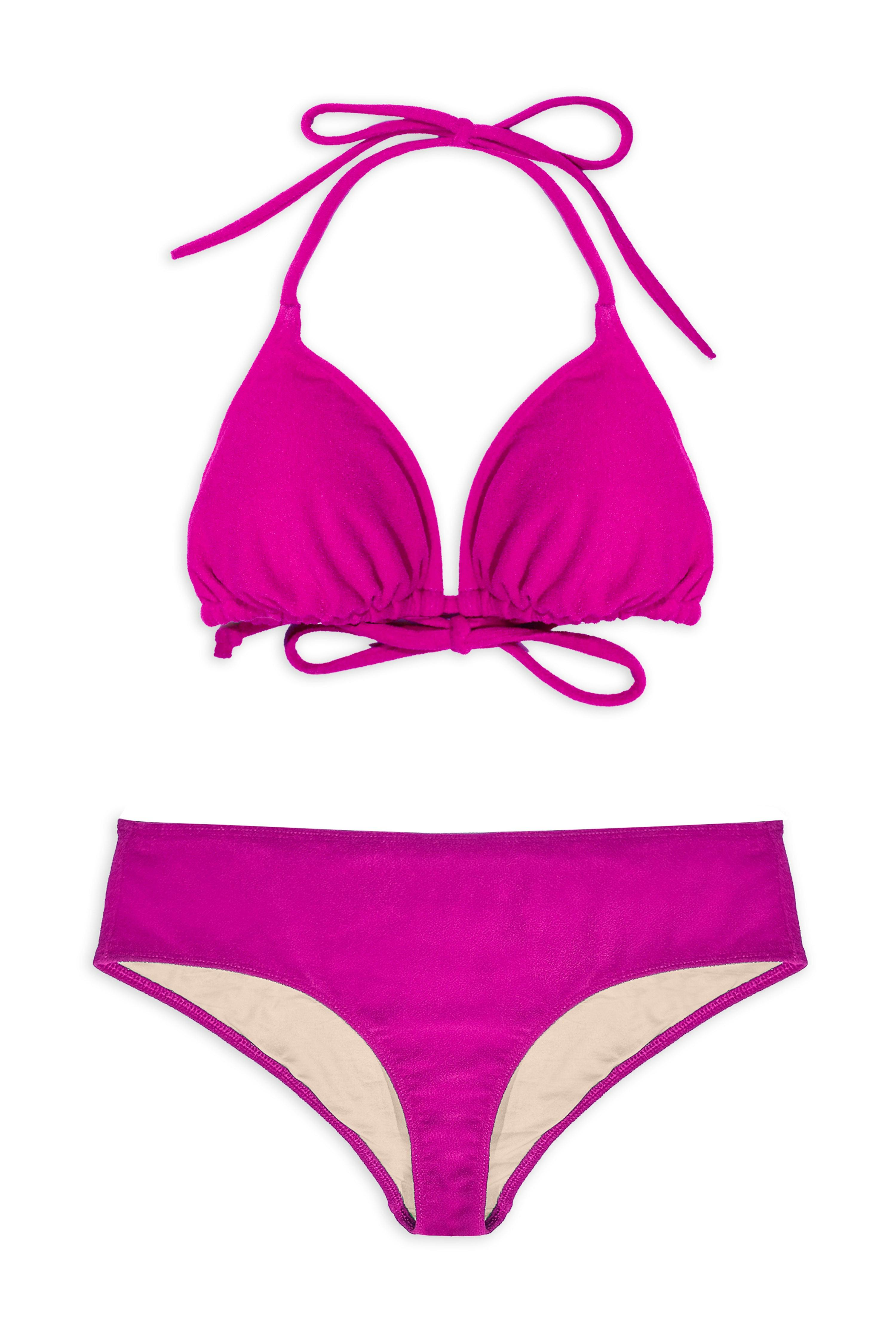 Maillot de bain deux pièces Ado, Mini Triangle & Shorty- Terry Berry Pink