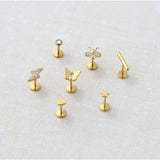 Bar Titanium Flat Back Stud Earring