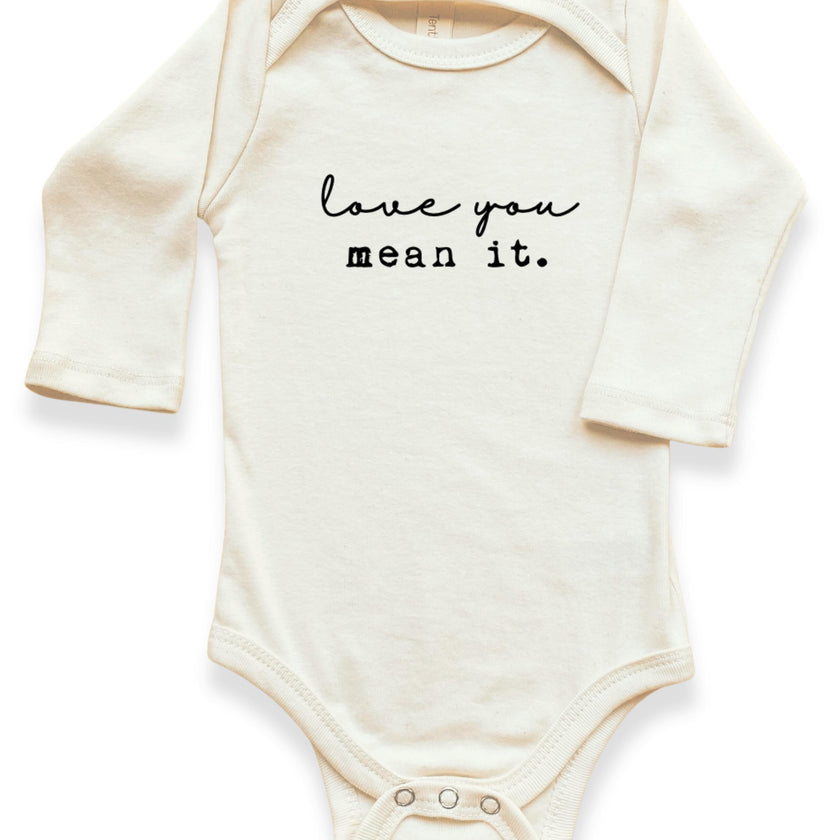 Love You Mean It Organic Baby Bodysuit Long Sleeve