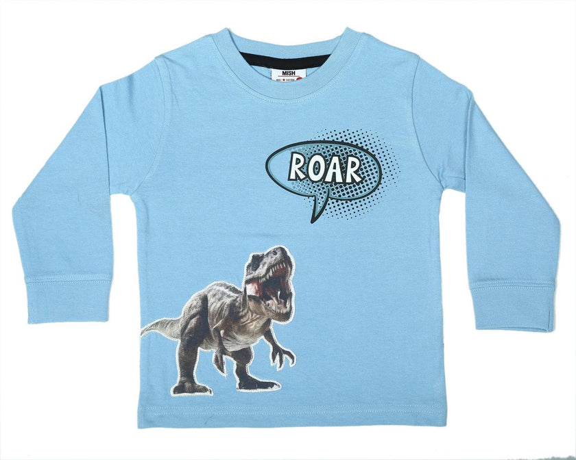 Kids Long Sleeve Shirt - Dino Roar