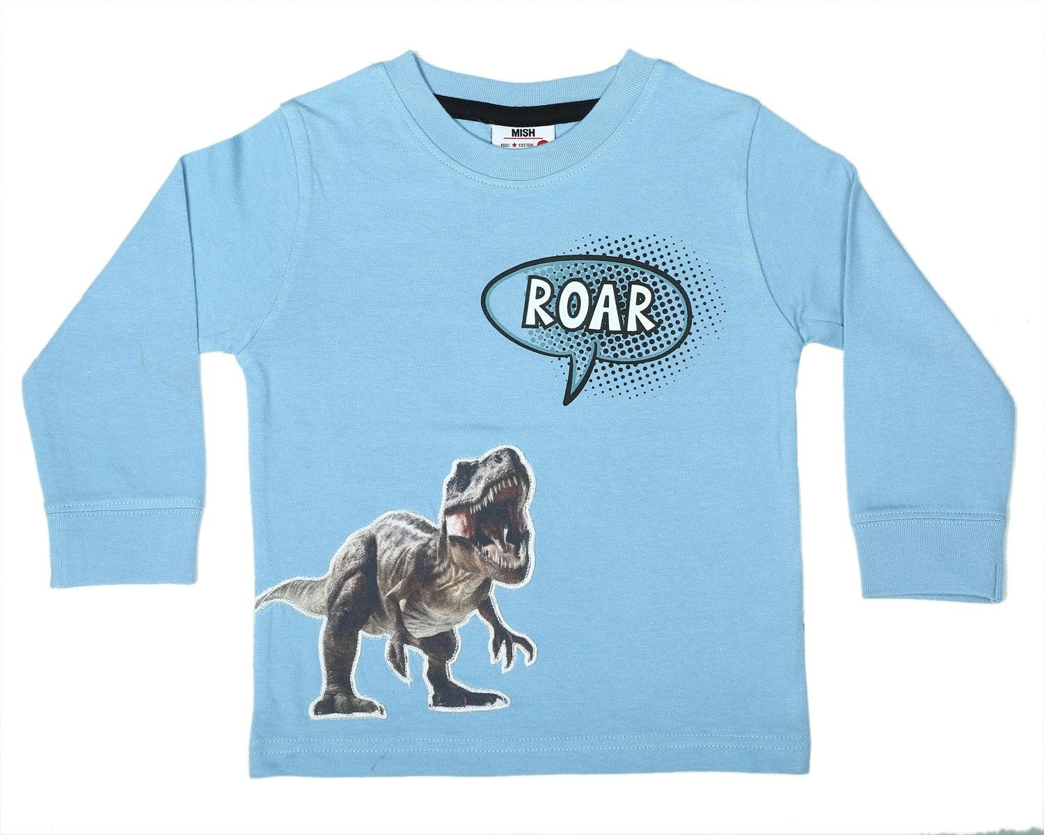 Kids Long Sleeve Shirt - Dino Roar