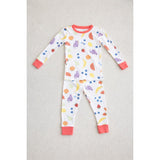 vitamin c coral long sleeve pajama set