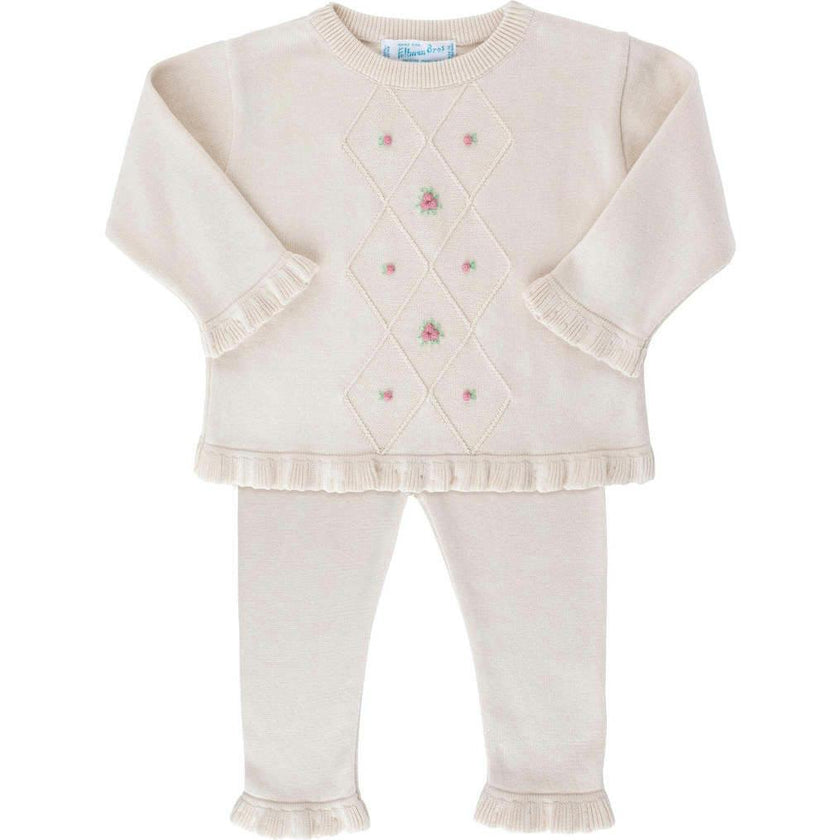 Rosebud Knit Set Ecru