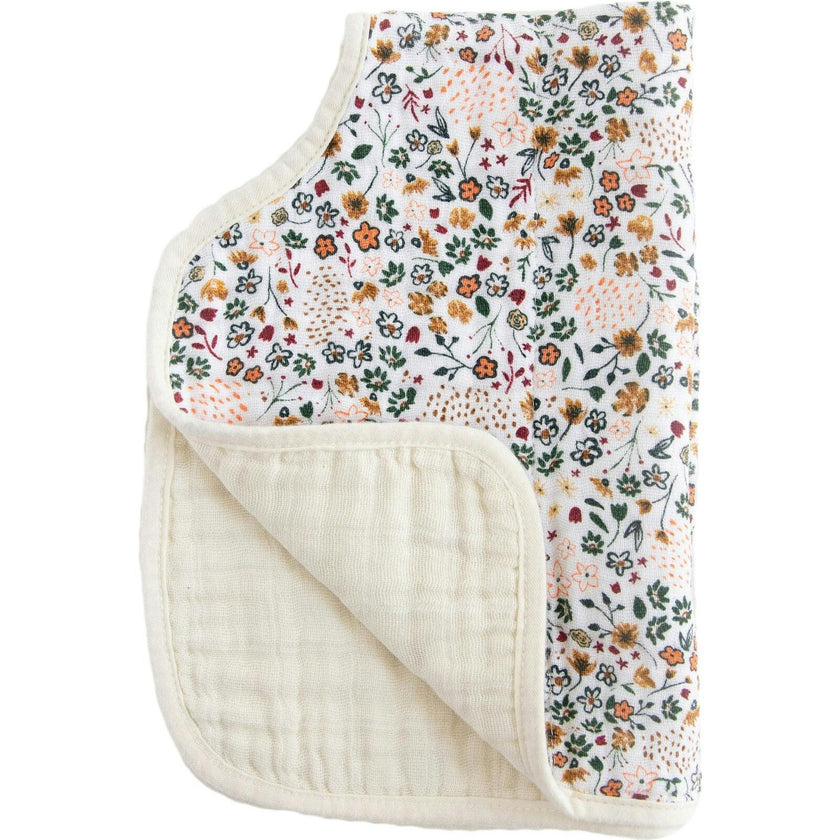 Cotton Muslin Burp Cloth - Pressed Petals
