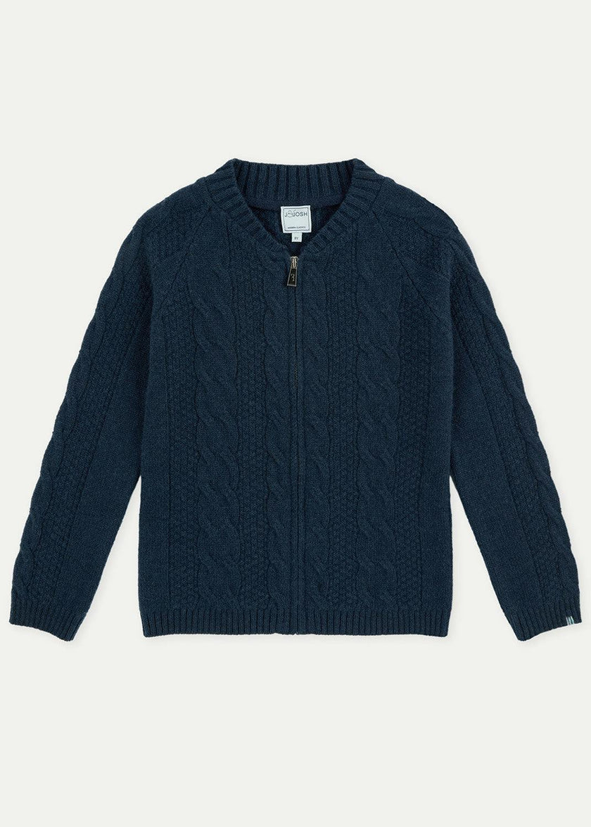 The Navy Merino Cashmere Zipped Bomber