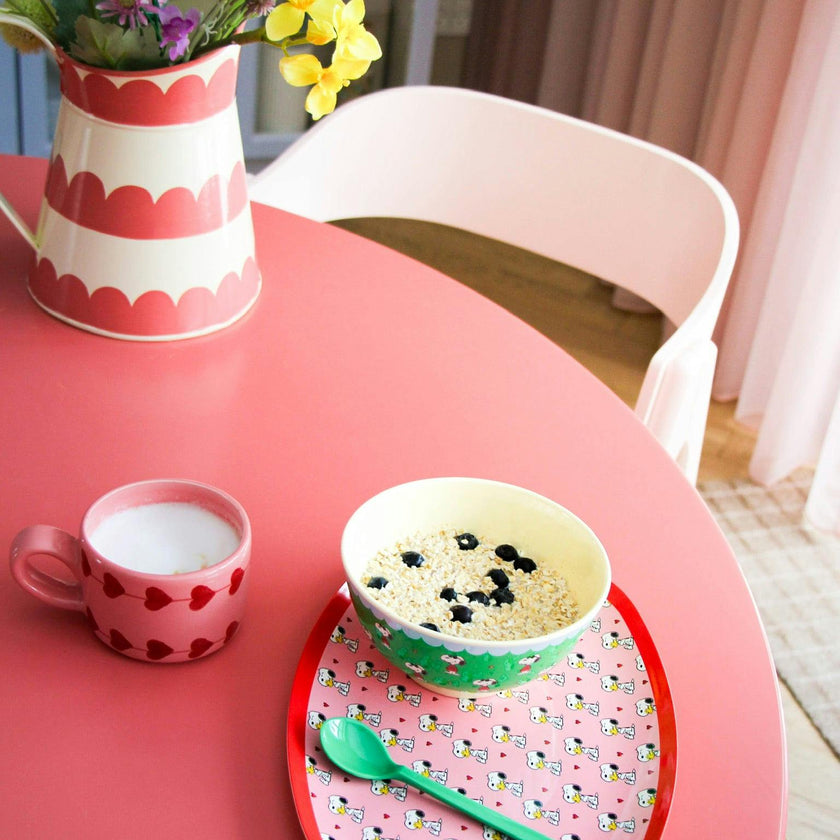 Rectangular Plate with Snoopy Print - Pink -