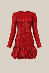 Luminaria Short Dress in Poinsettia Sequin
