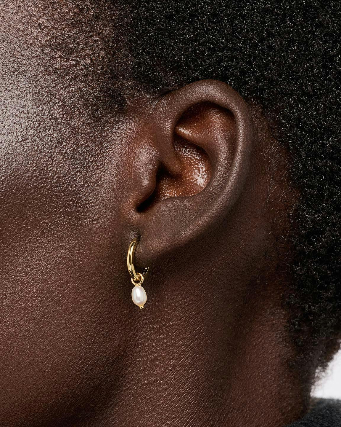 Pearl Huggie Hoops - Frida