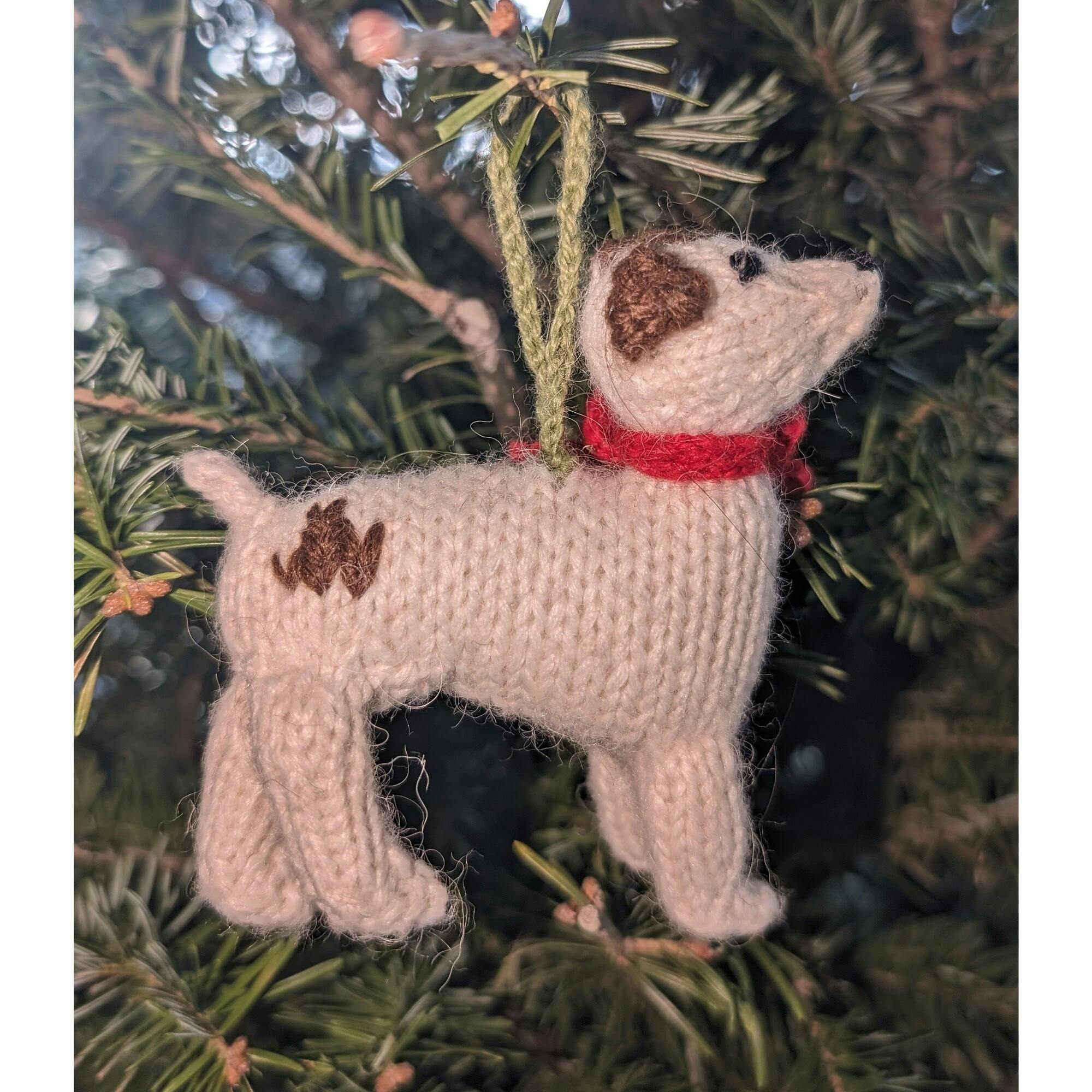 Jack Russell Terrier Dog Hand Knit Christmas Ornament Arcadia Home