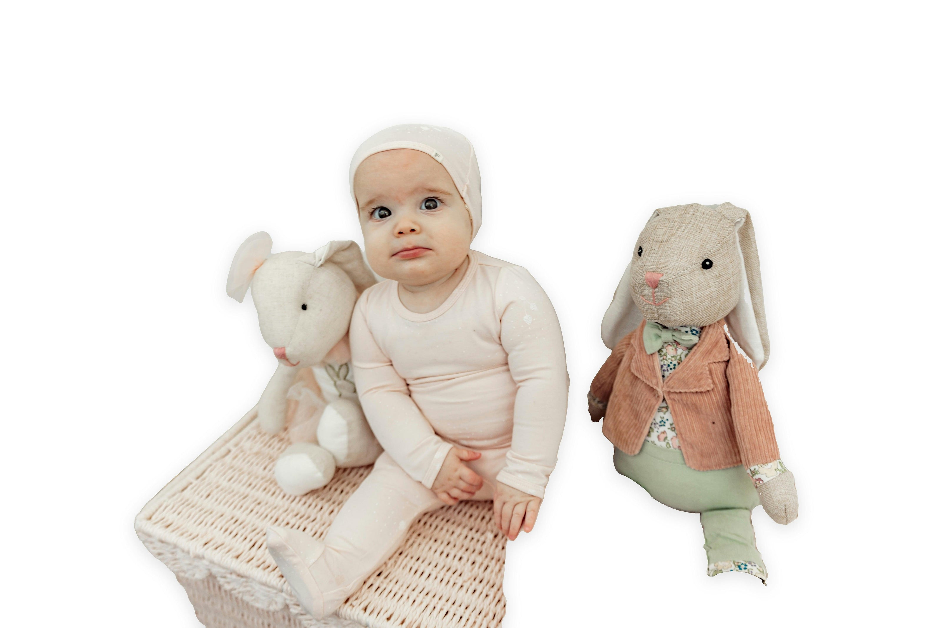 Strawberry Snap Front Dot Print Romper and Hat Two Piece Set