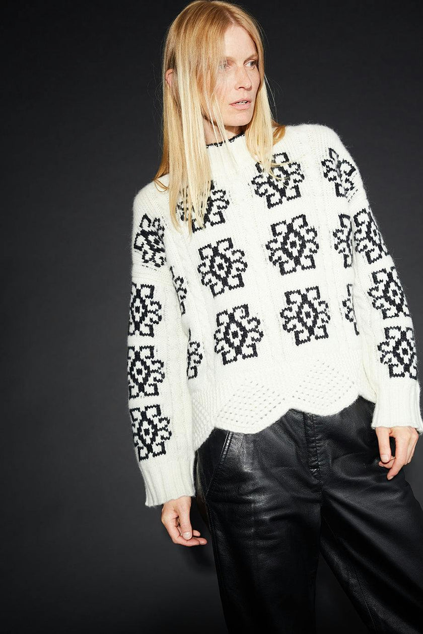 SIENNA SWEATER | IVORY + BLACK