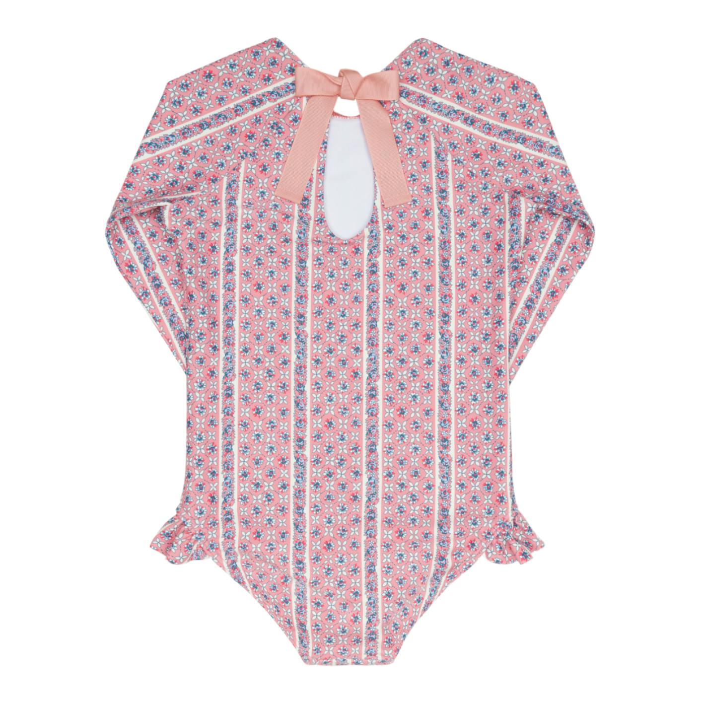 girls rosa vine rashguard one piece