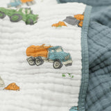 Original Cotton Muslin Quilt - Work Trucks