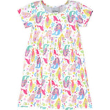 UPF 50+  Laya Short Sleeve Tee Dress - Rosy, Mermaid Friends