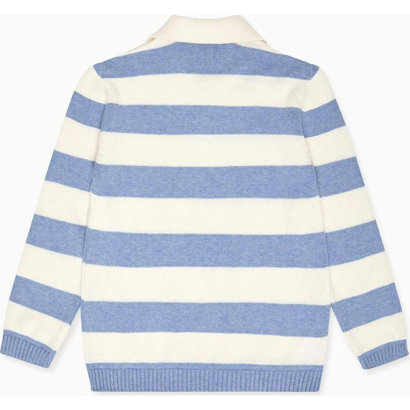 Blue Stripe Brio Cotton Boy Jumper