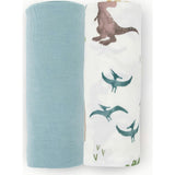 Stretch Knit Swaddle Blanket 2 Pack - Dino Pals