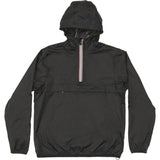 Black Quarter Zip Packable Rain Jacket and windbreaker