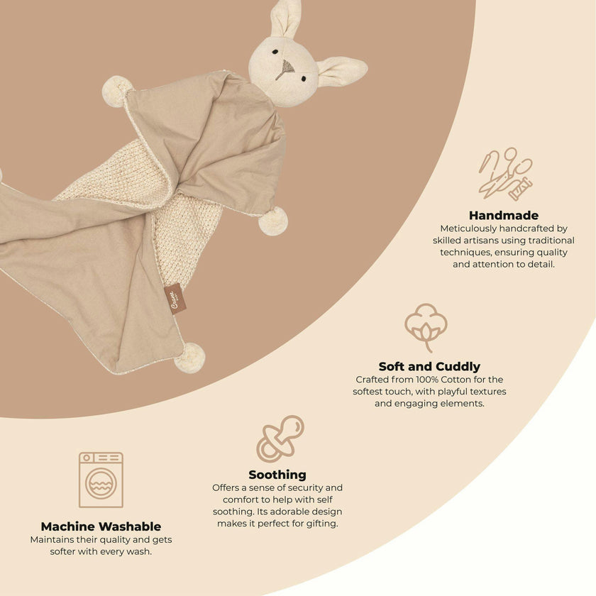 Avery Organic Cotton Lovey Blanket (Ollie the Bunny)