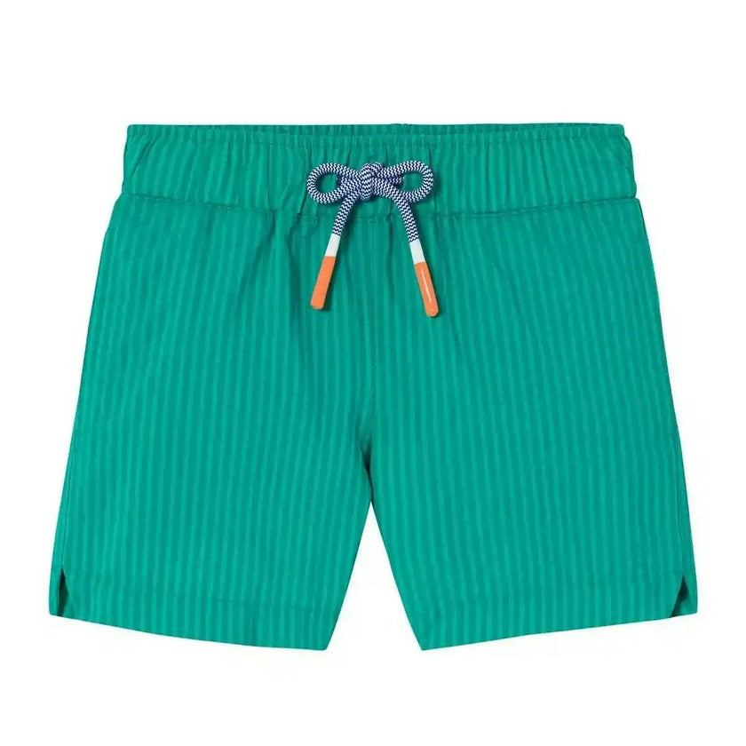 Boys' swim shorts, green stripes | FIJI