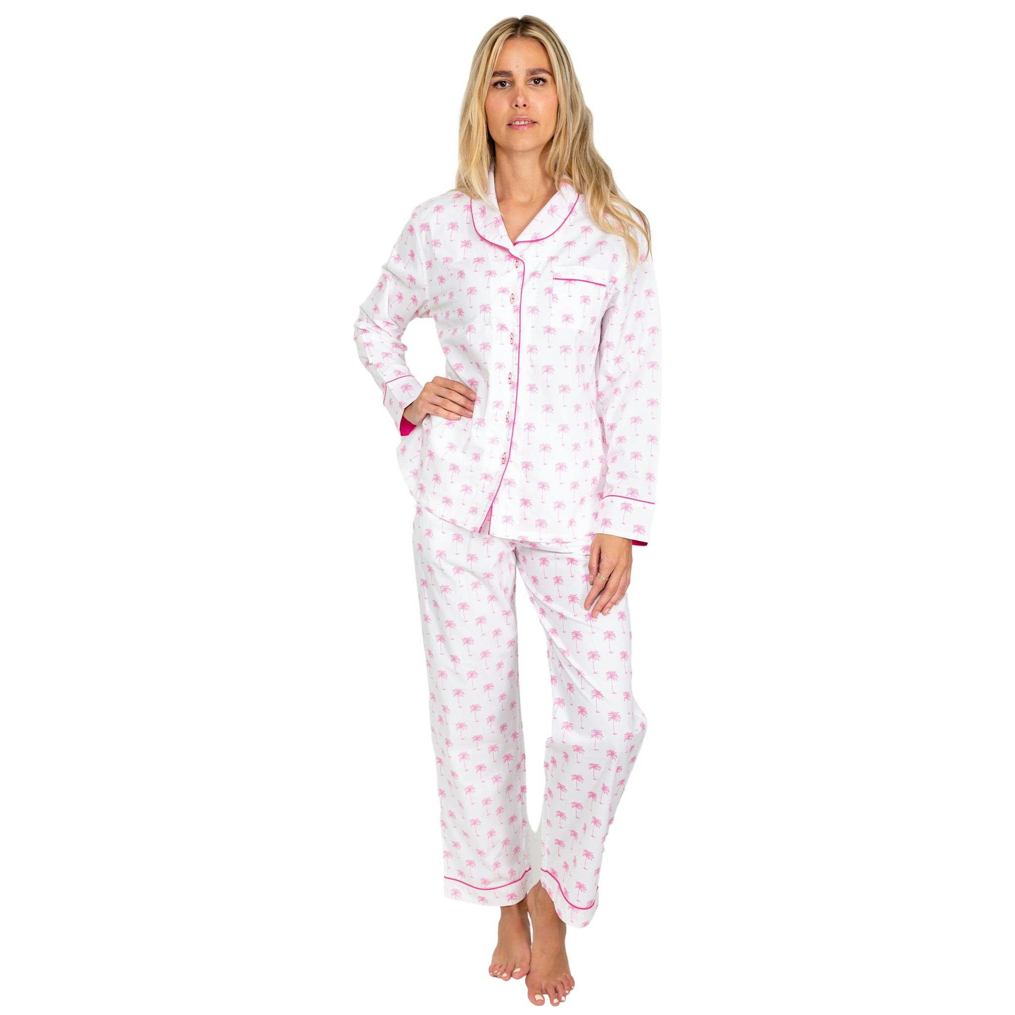Women's Palm Tree Shirt & PJ Pant Set