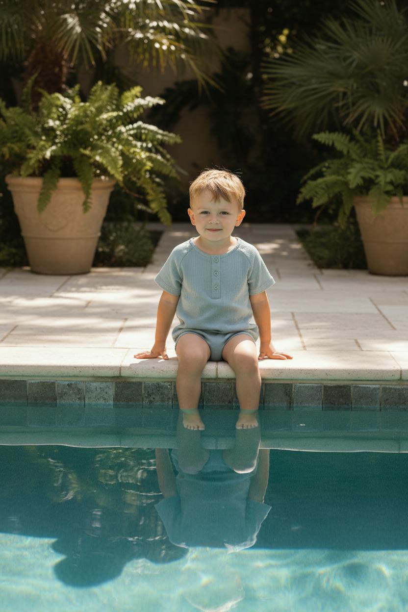 Printed Gauze Boys Romper
