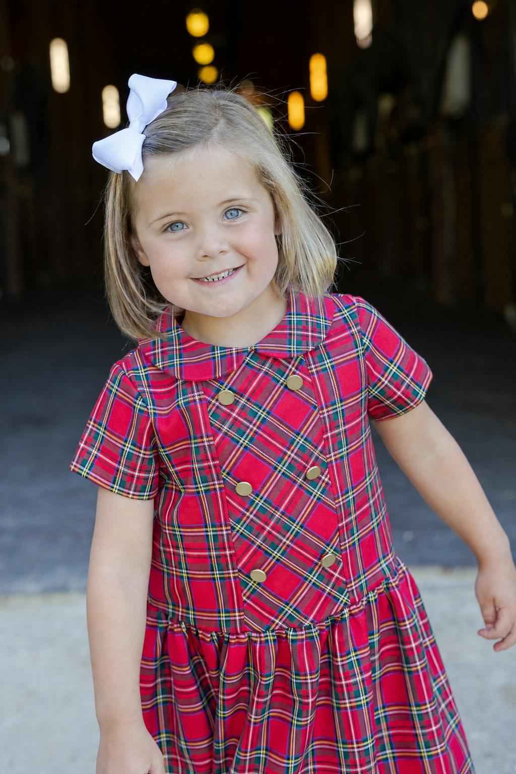 Plaid Dress with Buttons