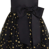 Stella Satin & Gold Star Girls Party Dress