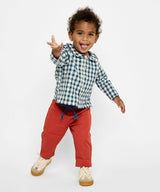 Jefferson Baby Shirt, Blue Picnic Check