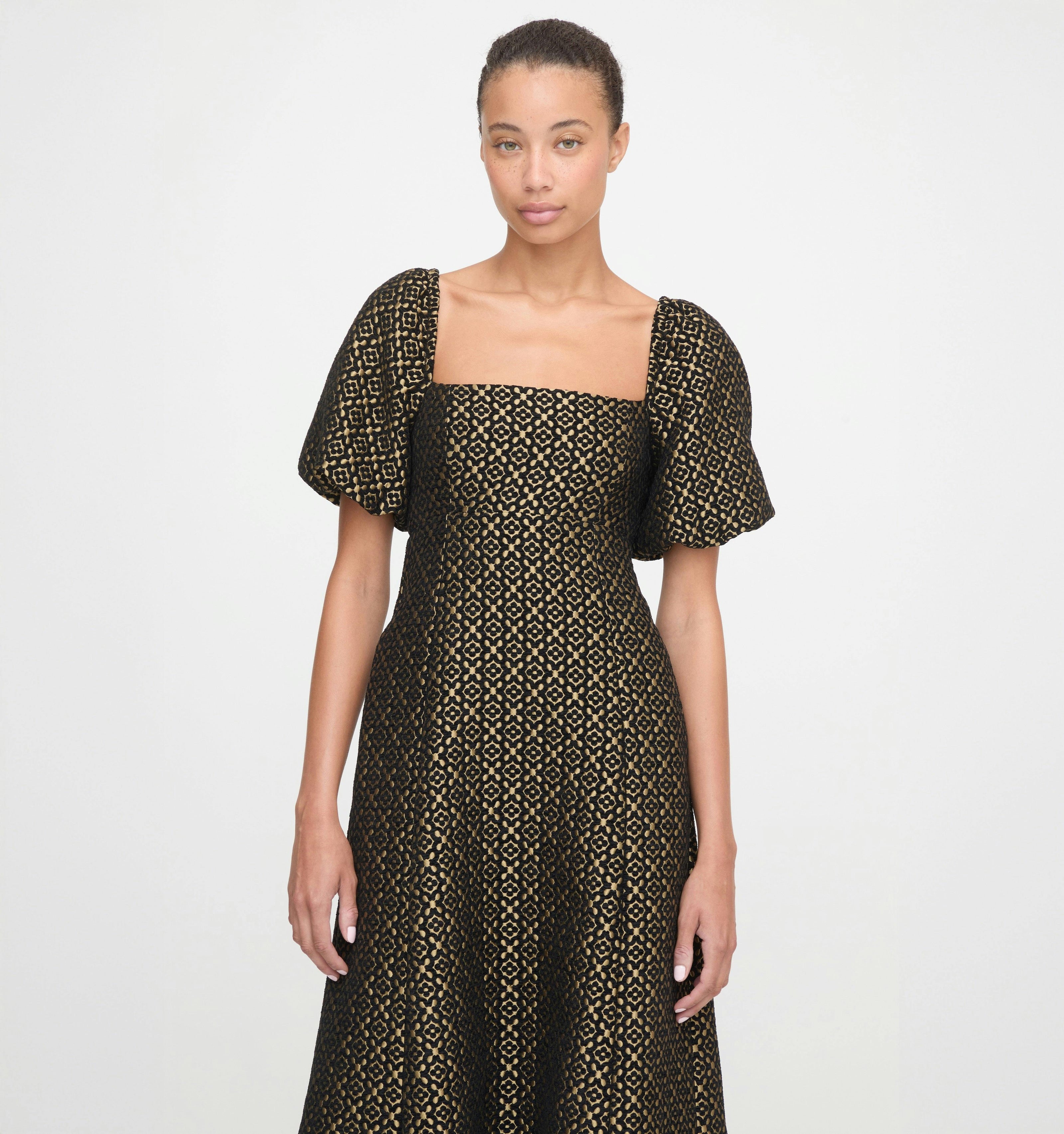 The Matilda Dress - Metallic Brocade