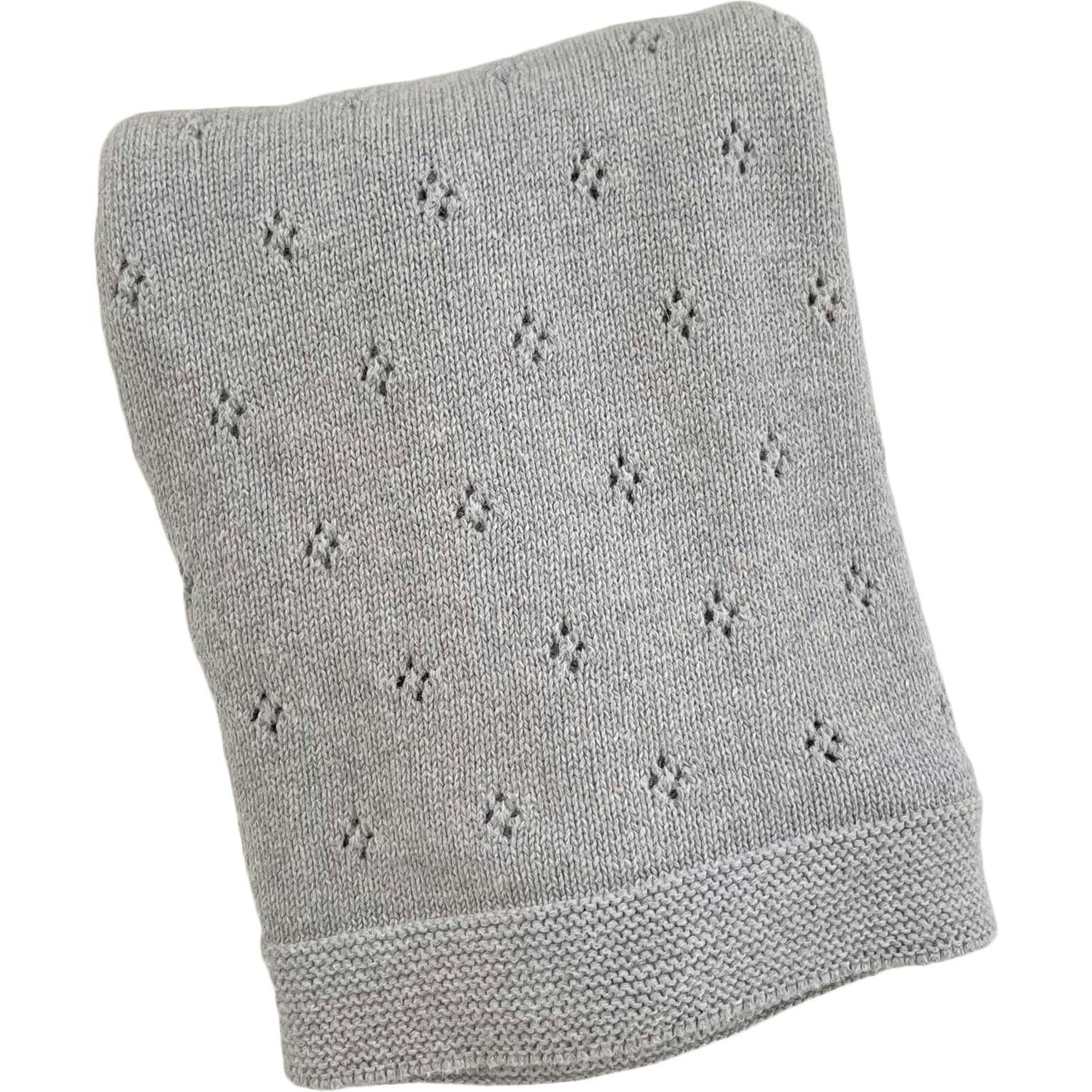 Heirloom Pique Blanket, Light Grey | Organic Cotton