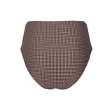 women's cocoa gingham high waist bikini bottom