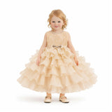Cream Cliffara Floral Ruffle Occasion Dress